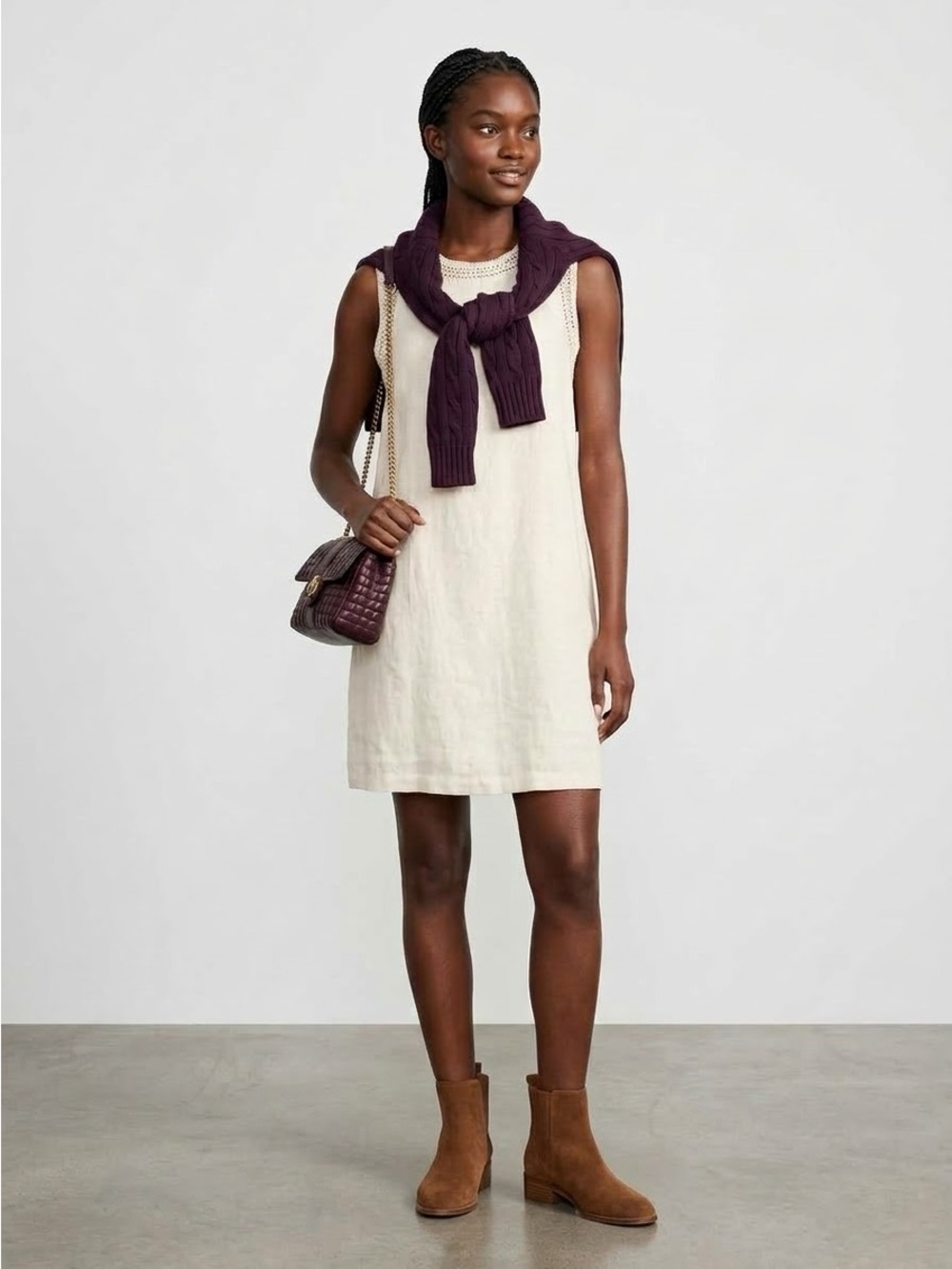 NWT J.Crew Linen Crochet Trim Mini Dress Size Medium